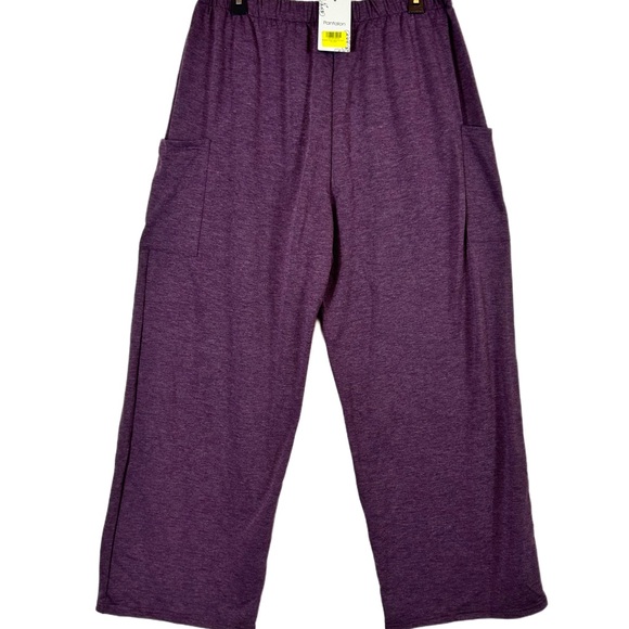 NWT Pantalon Women’s Purple Wide Leg Stretch Pants /  size XL - Picture 7 of 9